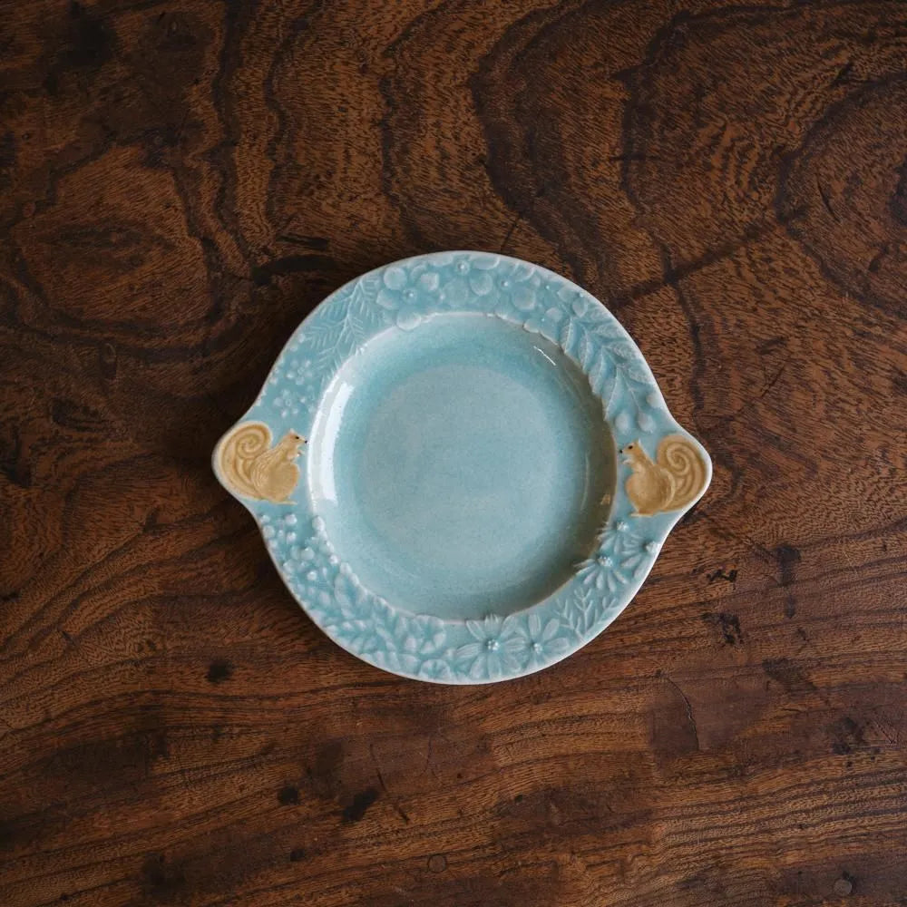 Squirrel and Flower Wreath Plate