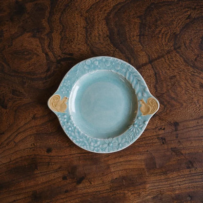 Squirrel and Flower Wreath Plate