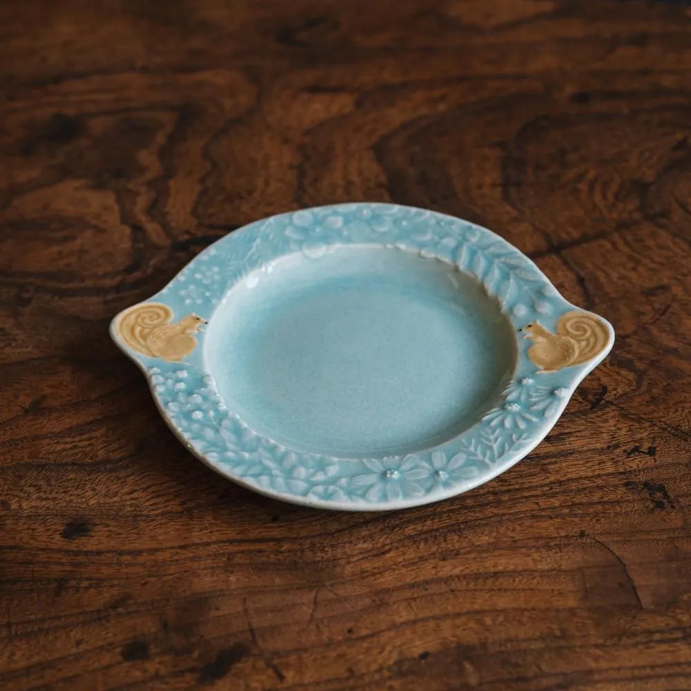 Squirrel and Flower Wreath Plate