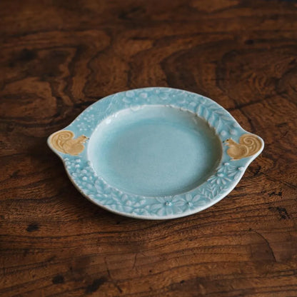 Squirrel and Flower Wreath Plate